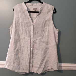 J. Jill light grey linen sleeveless tunic